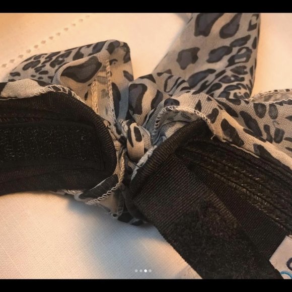 Sun Visor with a Cheetah Print Scarf Accent - Picture 3 of 4